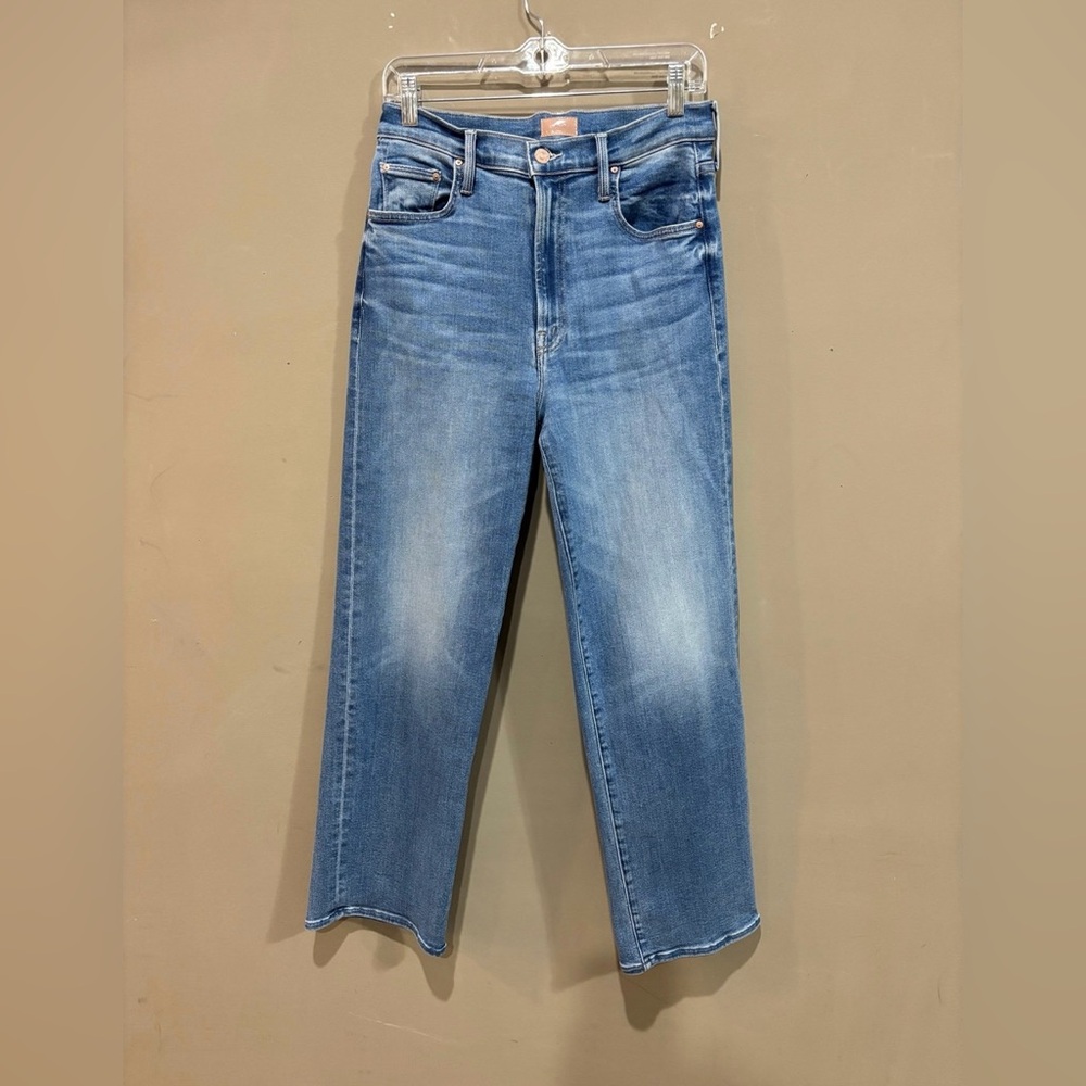 MOTHER The Rambler Zip Flood Jeans “Out of the Blue” High Rise Straight 29